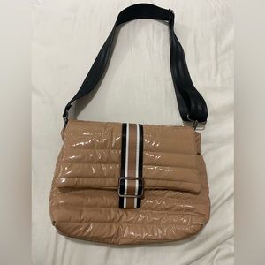 Think Royln Nude Patent Flap Bag